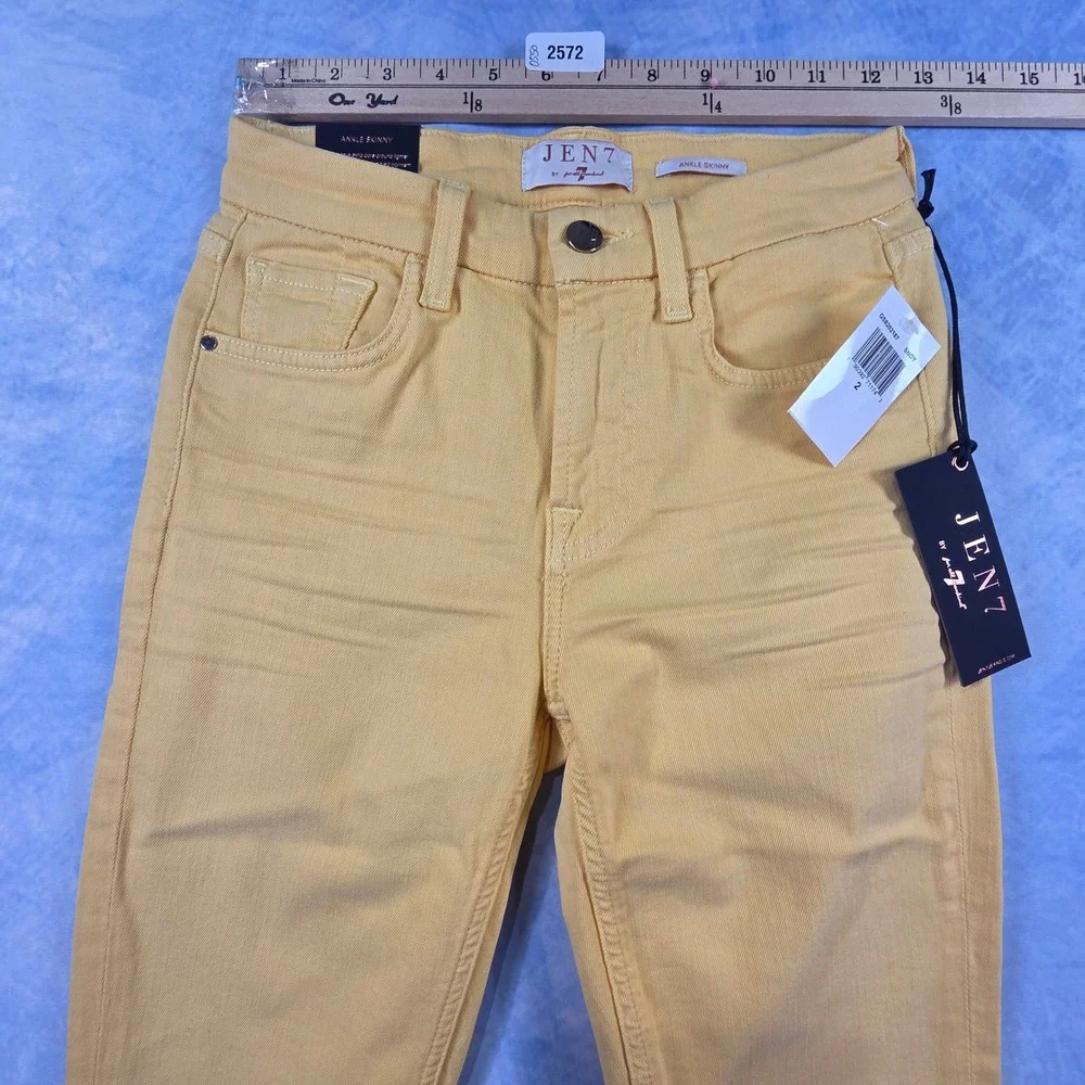 Jen7 by 7 For‎ All Mankind Ankle Skinny Jeans Yellow Size 2 JS522187 SNOW